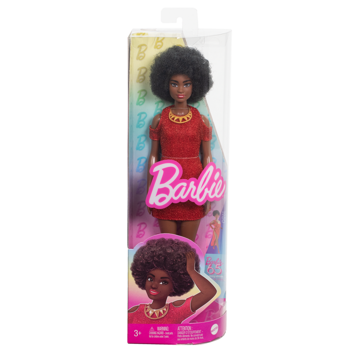 Barbie Fashionista Boneca Vestido Vermelho Brilhante