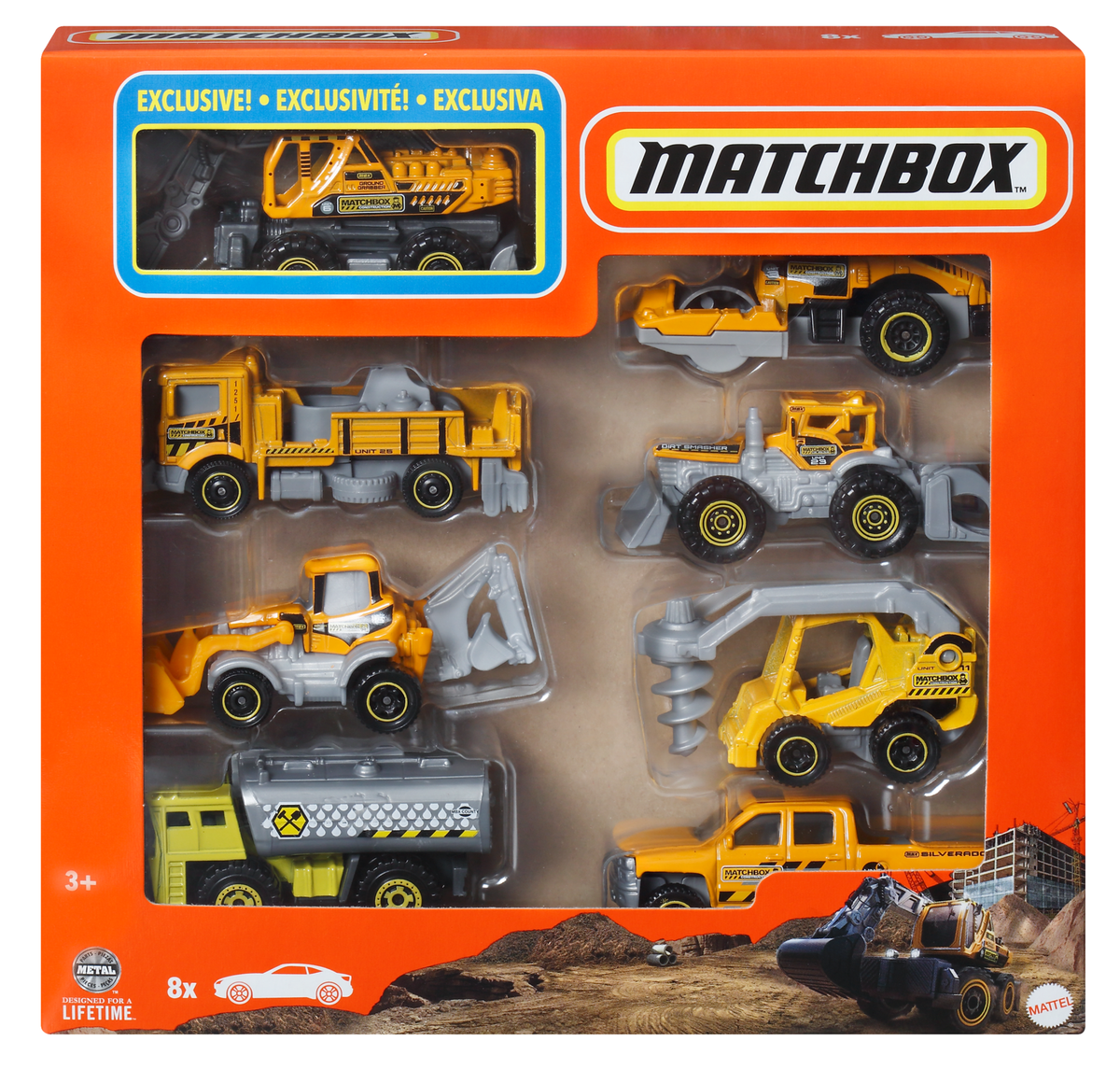 Matchbox Diecast Vehículo de Juguete Auto Básico Paquete de 8