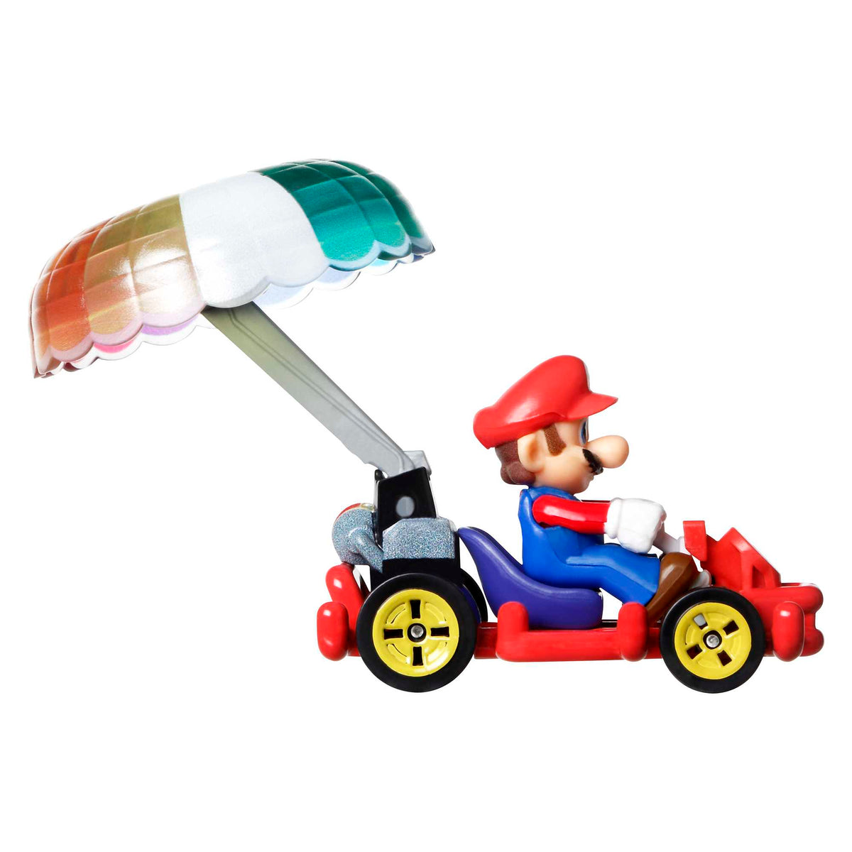 Hot Wheels Mario Kart Vehículo de Juguete Mario Pipe Frame con Paracaídas