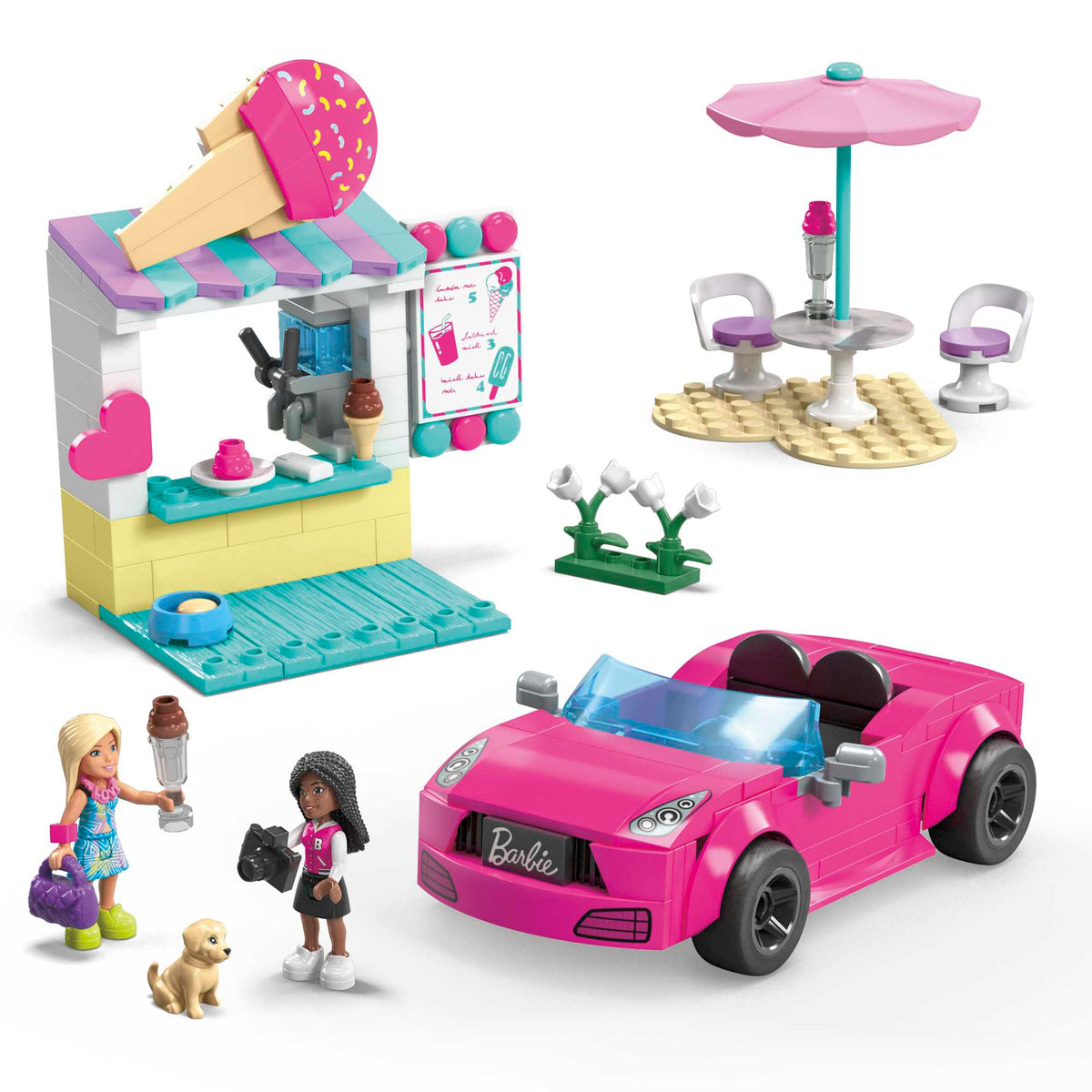 Mega-Barbie-Décapotable et Stand de Glaces-Coffret 225 Pièces