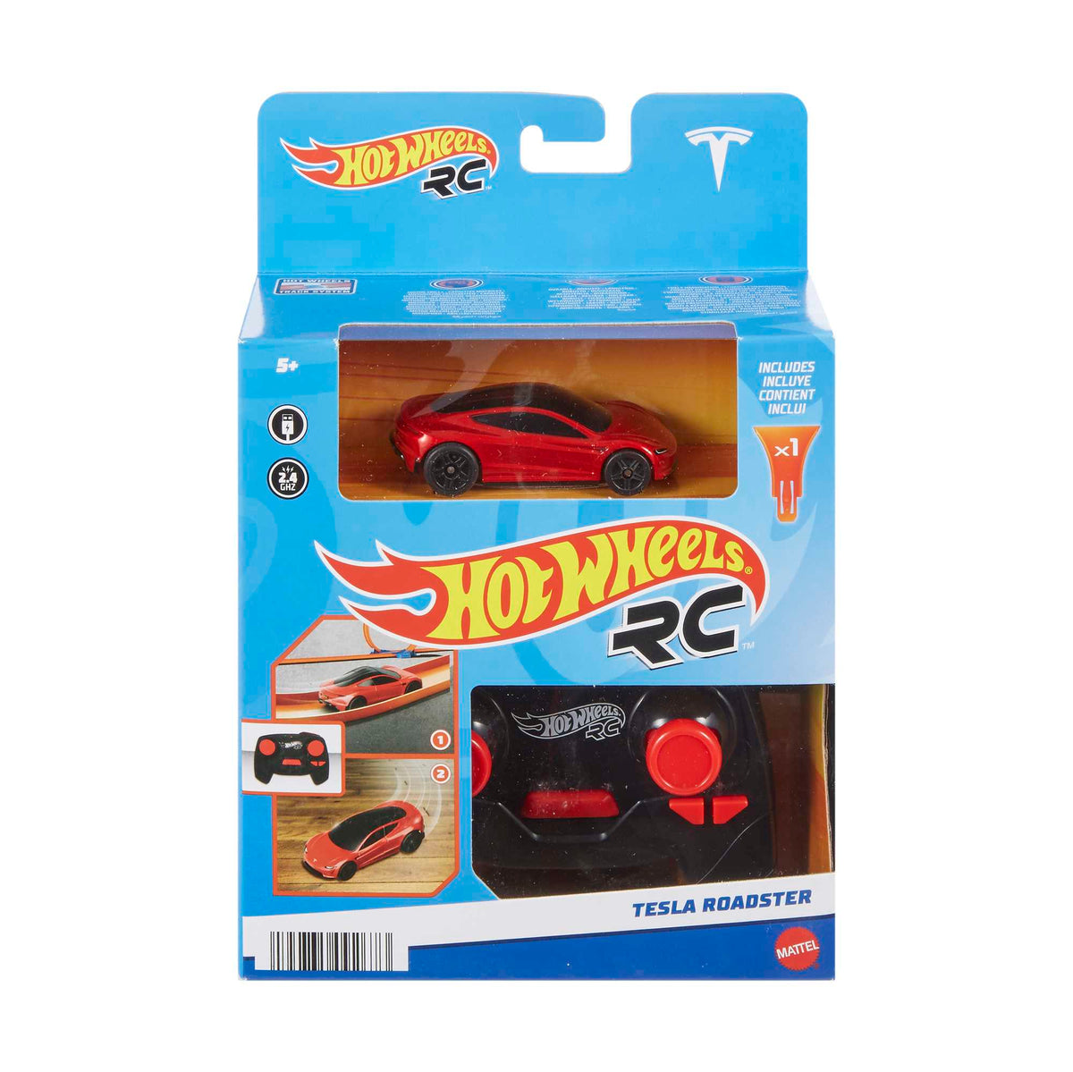 Hot Wheels Rc Tesla Roadster, Échelle 1:64, Véhicule Téléguidé