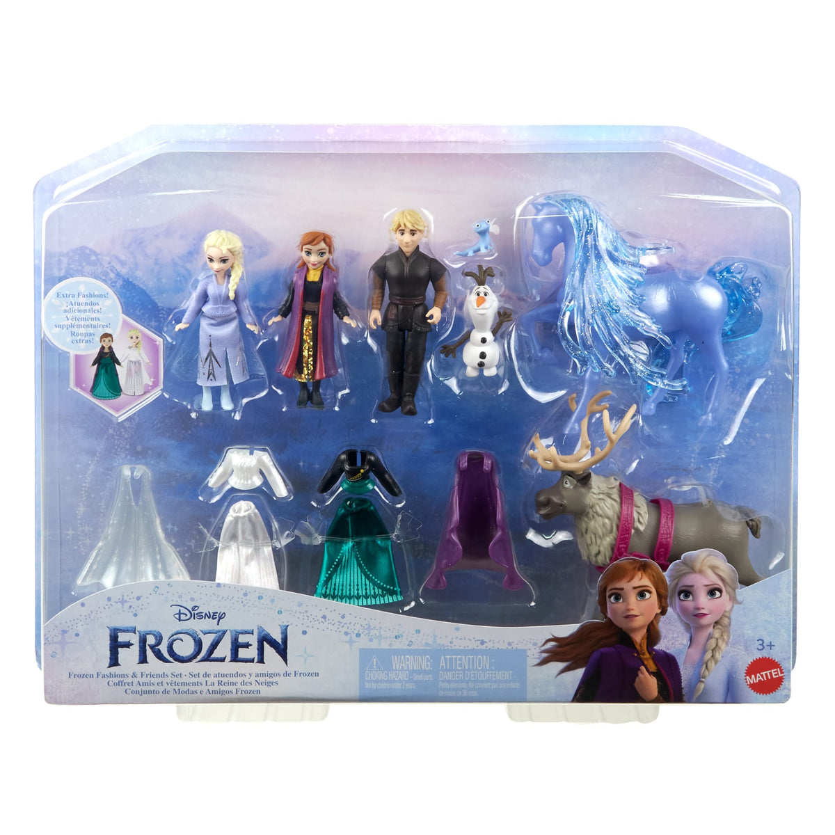 Disney Frozen Fashions & Friends Set With 3 Dolls, 4 Friend Figures And 4 Fashions
