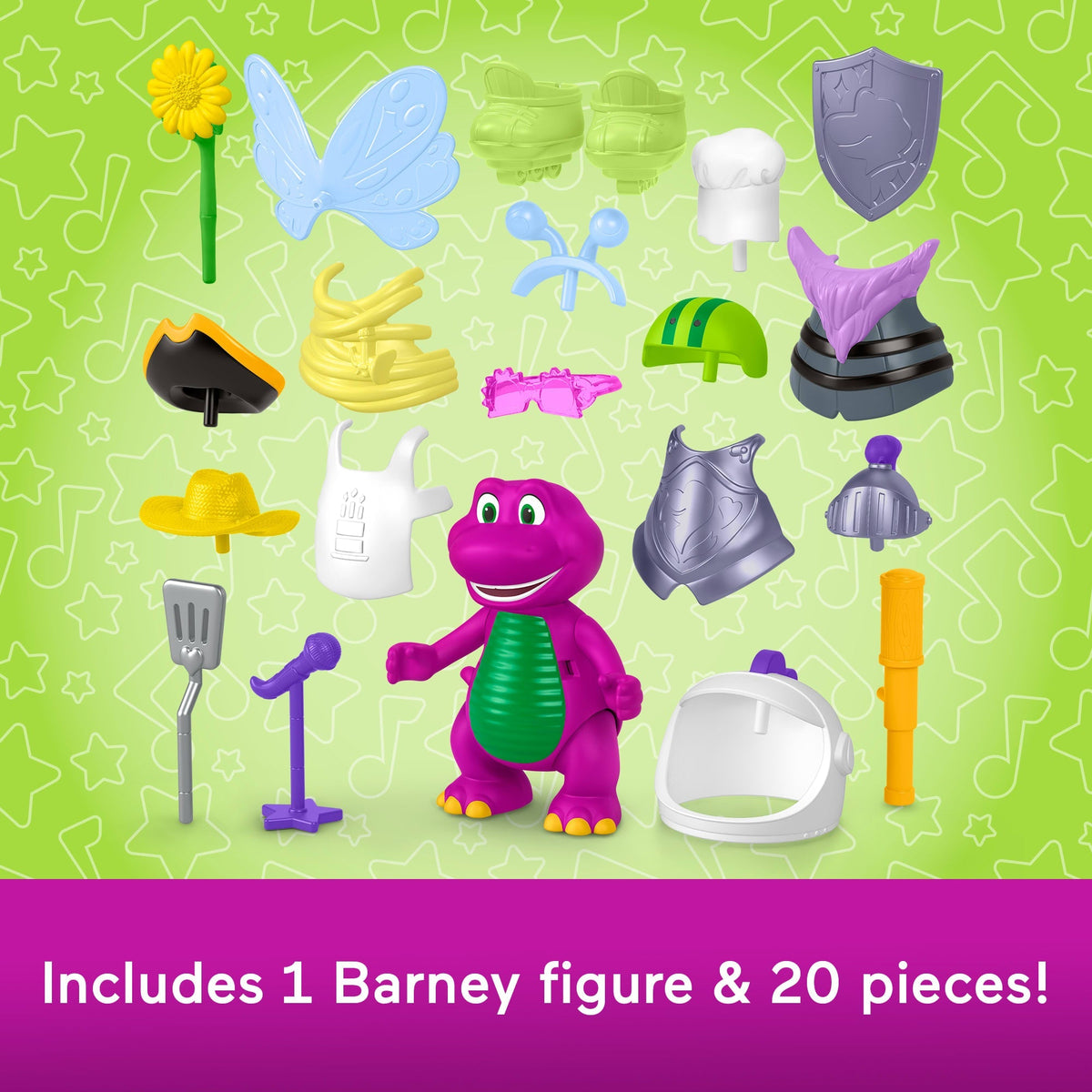 Fisher-Price Barney's World Dress Up Barney Set, 1 Figure & 20 Pieces