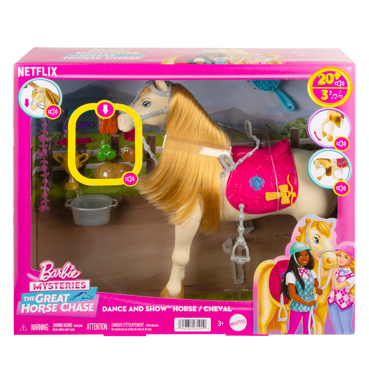 Barbie Detetive A Grande Corrida de Cavalos Conjunto de Brinquedo Cavalo com o Acessório