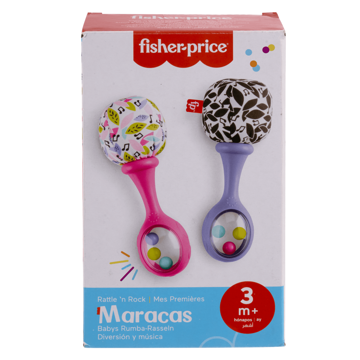 Fisher-Price Rattle ‘n Rock Maracas Set Of 2 Baby Rattles, Newborn Toys, Pink