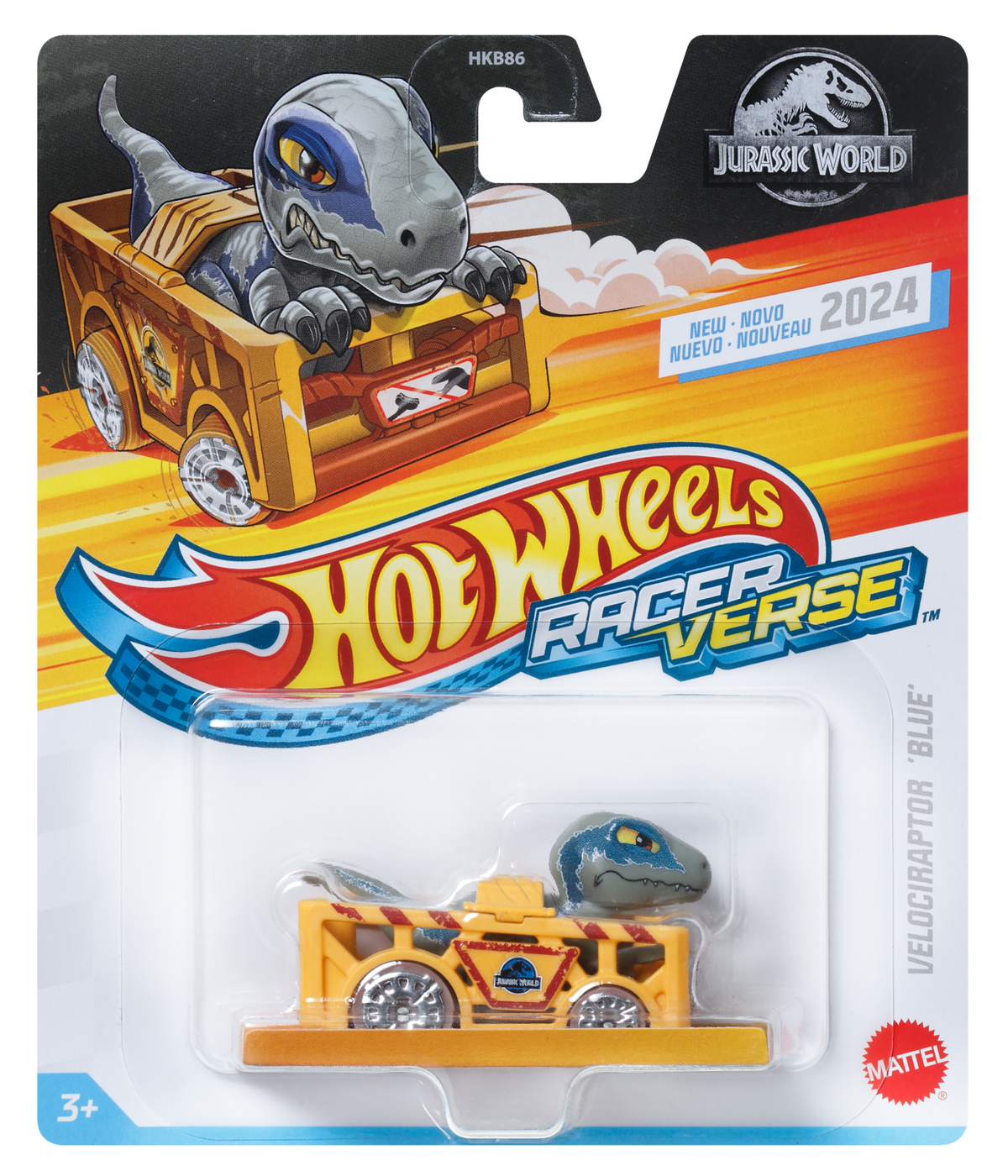 Hot Wheels RacerVerse Vehículo de Juguete Velociraptor Azul