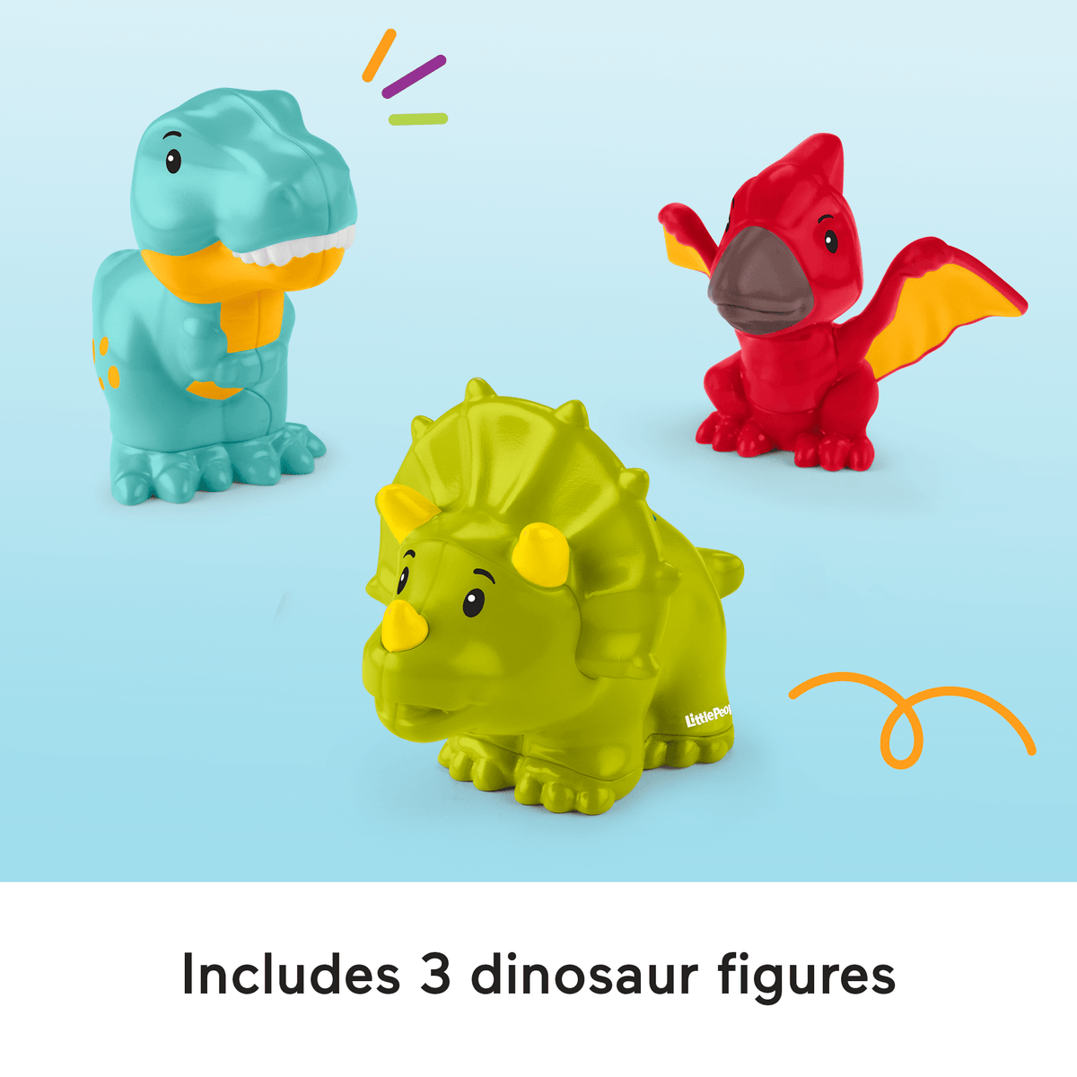 Fisher-Price Little People Friendly Dinosaur Figure Pack Toddler Toy, 4 Pieces
