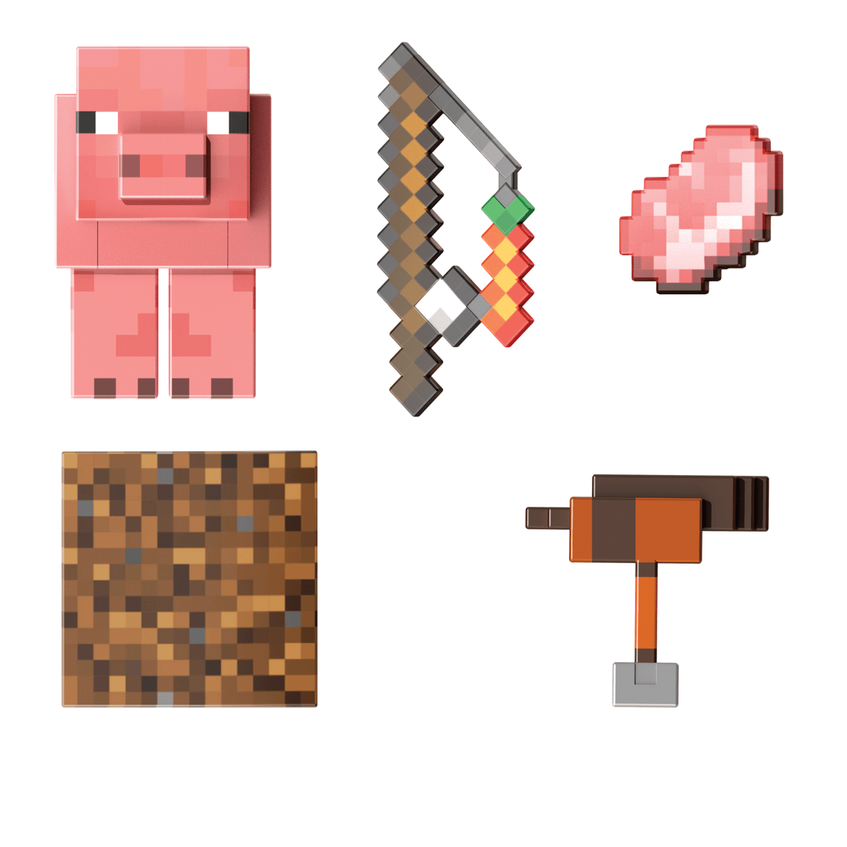 Minecraft-Cochon Diamond Level-Figurine Articulée 14Cm et Accessoires