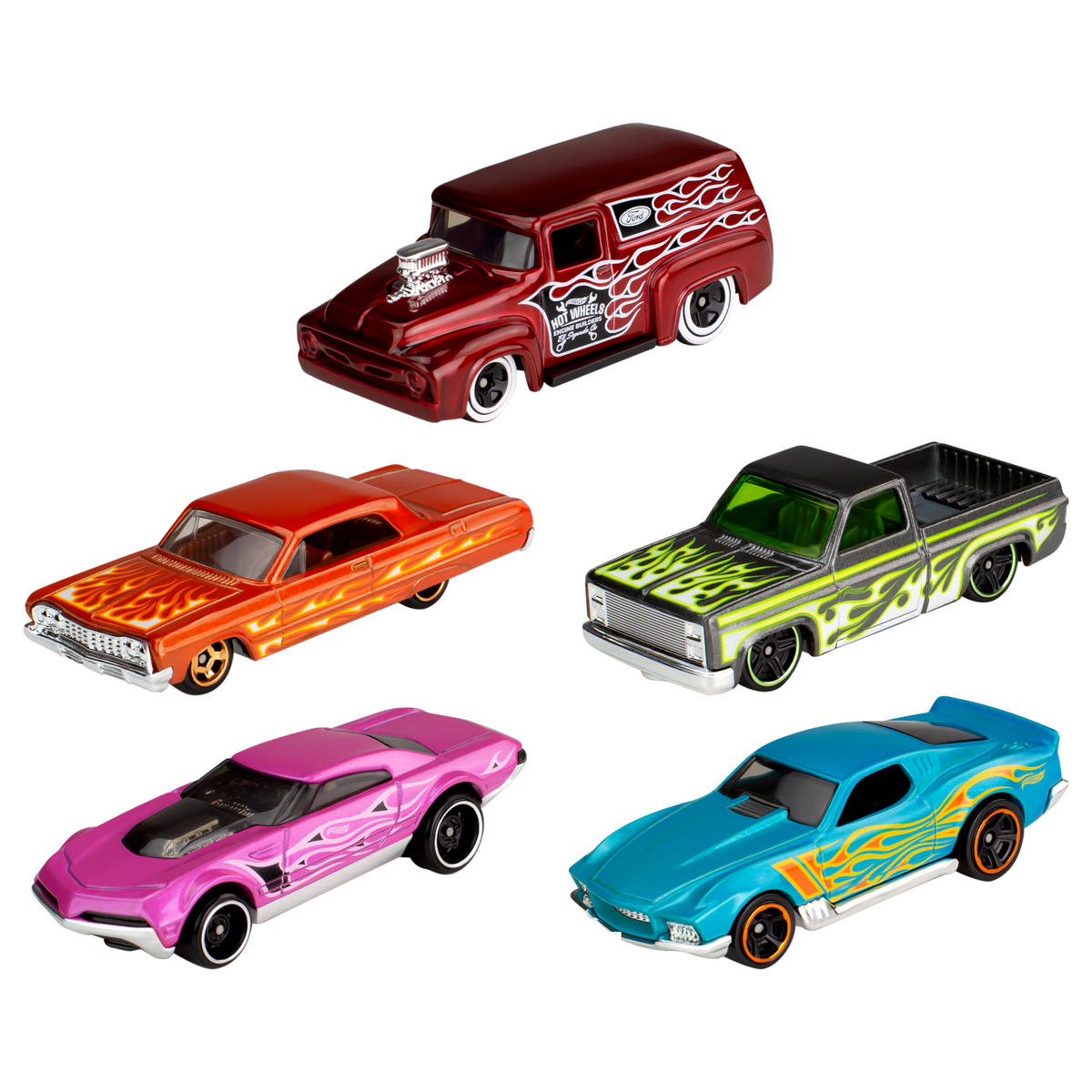 Hot Wheels Cars, 5-Pack of Die-Cast Toy Cars or Trucks in 1:64 Scale (Styles May Vary)